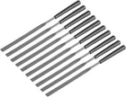 10Pcs Second Cut Steel Flat Needle File with Plastic Handle 3mm X 140mm