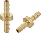 Hose Barb Fitting, 1/8 to 1/8 Inch Brass Hollow Straight Quick Connector for Water Fuel Air Oil Gas, Pack of 2