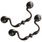 LinkMejor Oil Rubbed Bronze Drop Bail Drawer Pulls 4 Pack, 4" Hole Centers