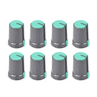 8Pcs Potentiometer Volume Control Knob Cap Plastic Green 6mm Shaft Dia. Rotary Knob 12mm Dia. X 17mm Height