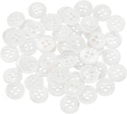 50pcs Natural Shell Buttons, 4 Hole Mother of Pearl Buttons 11.5mm Sewing Craft Button for Shirt Bag DIY Sewing Crafts Decoration, White