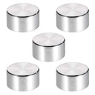 5pcs Potentiometer Knob Knurled Shaft Silver Tone Aluminum Smooth Surface Rotary Knob 25mmx13mm Volume Control Knob