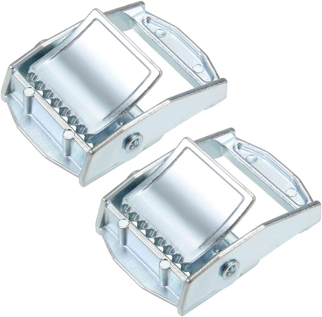 2Pcs Zinc Alloy Cam Buckle Lock Silver Tone for 25mm Tie Down Strap