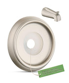 LinkMejor Bathtub Spout Cover with Seal Back Hole Cover Fit 1/2" Copper Pipe, Thread Pipe, Prvent Leaking from Behind Tub Spout, 1-1/2 Inch ID and 3-5/8 Inch OD, Brushed Nickel