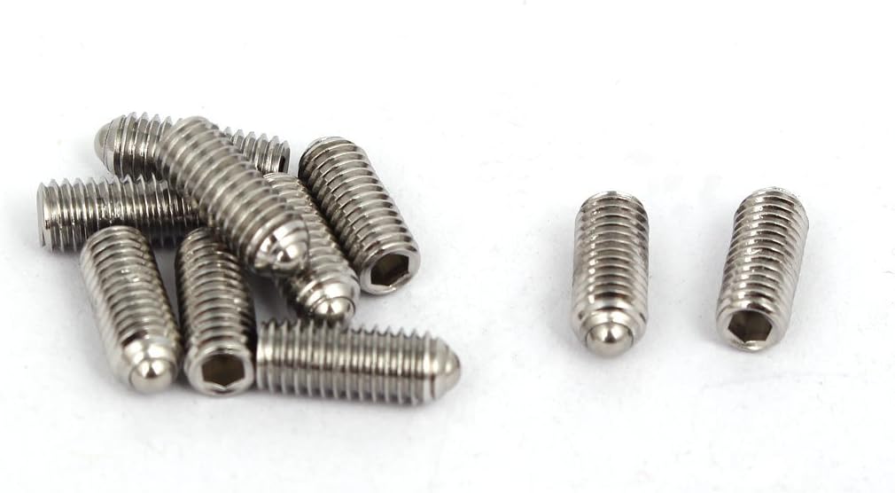 M5x12mm 304 Stainless Steel Spring Hex Socket Ball Point Grub Set Screws 10pcs