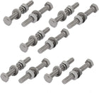 10pcs 304 Stainless Steel M4x30mm Hex Bolts w Nuts and Washers Assortment Kit