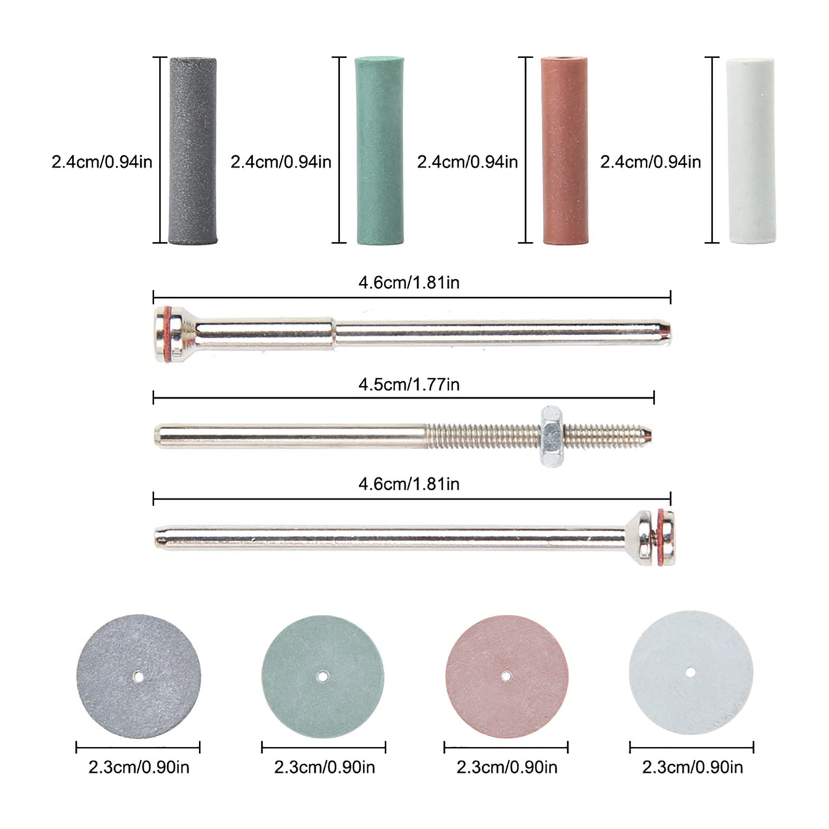Kit di 46 pezzi di lame per lucidatura in silicone, assortimento per laboratorio rotativo manuale
