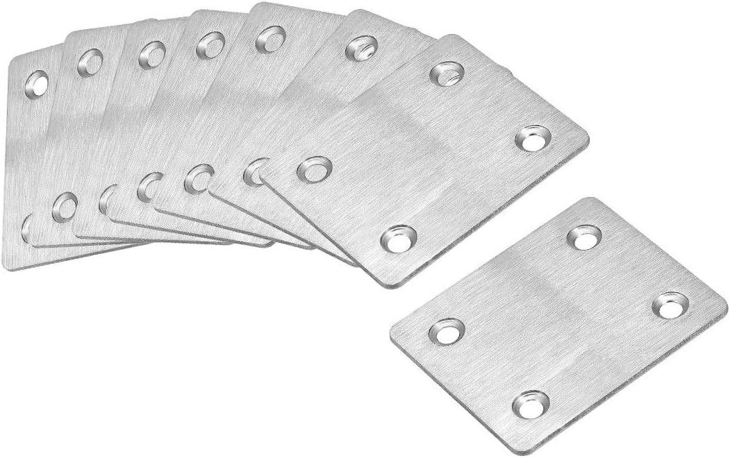 Repair Plate, 60mm x 50mm, Flat Fixing Mending Bracket Connector, 8 Pcs