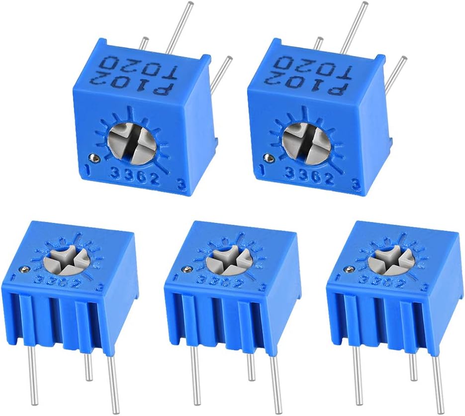 3362 Trimmer Potentiometer 1K Ohm Top Adjustment Horizontal Variable Resistors 5Pcs