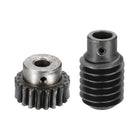 1045 Steel Worm Gear Set 20T 1.25 Module 1:20 Reduction Rate, Right Rotation Drive Gear Box Wheel Reduce Transmission Part (Gear-8mm Bore 28 mm OD, Rod 10mm Bore)