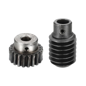 1045 Steel Worm Gear Set 20T 1.25 Module 1:20 Reduction Rate, Right Rotation Drive Gear Box Wheel Reduce Transmission Part (Gear-8mm Bore 28 mm OD, Rod 10mm Bore)