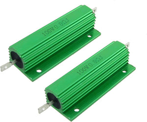 2 Pcs Mounted Green Aluminum Clad Wirewound Resistors 100W 0.8 Ohm 5%