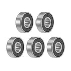 608-2RS Deep Groove Ball Bearings 8mm x 22mm x 7mm Double Sealed Chrome Steel Z2 5pcs