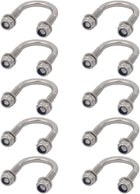 10pcs M6 Thread 304 Stainless Steel Round Bend U Bolt for 22mm Pipe Outer Dia