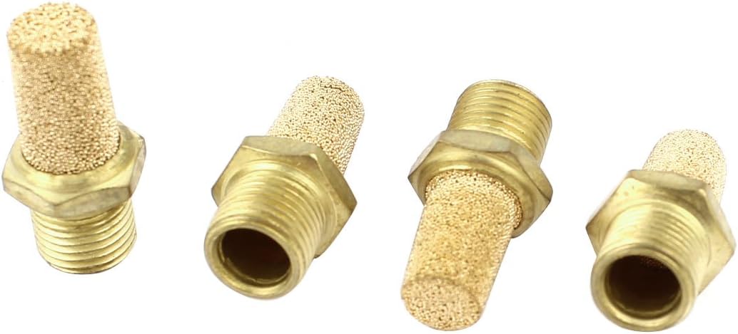 4Pcs Pneumatic Muffler Filter Bronze 1/8 PT Silencer Brass Mettle Air