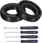 2Pcs Oil Seal, 16x28x7mm TC Nitrile Rubber Double Lip Cover with Hook Kit and Spring for Mechanical Automobile Bearing Shaft, Black