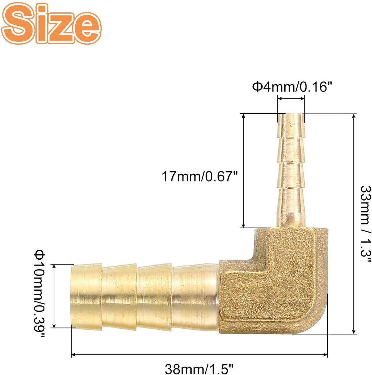 2 Pz Fitting a Giunzione di Angolo Retto in Bronzo per Tubo, 1/4"x3/16" ID Fitting in Bronzo per Tubo, Regolatore per Tubo di Aria Fitting per Connettore di Tubo di Acqua Carburante Aria, Tubi di Olio