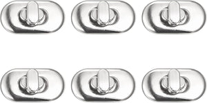 Turn Lock Clasp, 35mm x 19mm Iron Purse Closure Twist Buckle for DIY Handbag Wallet Crafts Making 6Pcs(Silver Tone)