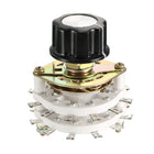 6P3T 6 Pole 3 Throw 2Deck Band Channel Rotary Switch Selector with Plastic Knob
