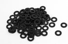 M5 x 10mm x 1mm Black Zinc Plated Flat Washers Gaskets Spacers 100PCS