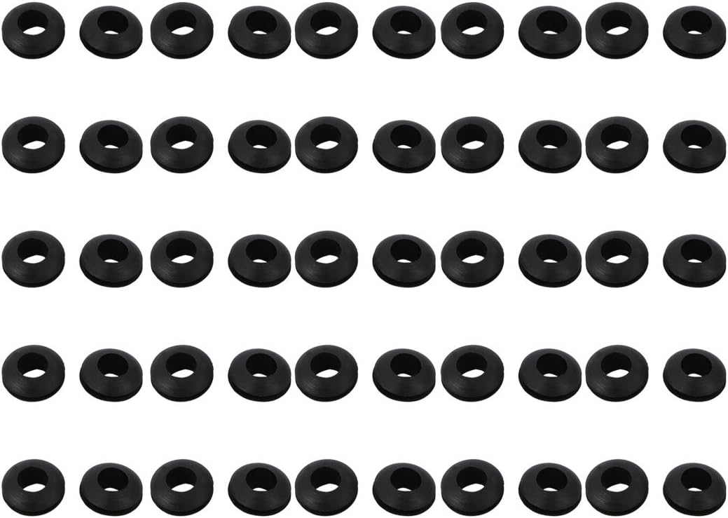 50pcs 6mm Diameter Floor Lamp Pire Protection Coil Rubber Grommet Black
