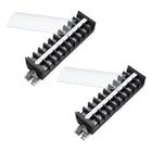 2 Pcs Barrier Terminal Strip Block 660V 30A Dual Rows 10 Positions Rail Base Screw Connector(The Shell is Made of Flame Retardant and Heat Resistant Material)
