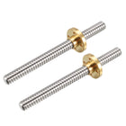 100mm Length T8 8mm Dia Lead Screw Rod,2 Lead Stainless Steel Lead Screw Rod with Copper Nut Trapezoidal Thread for 3D Printer Z Axis2pcs