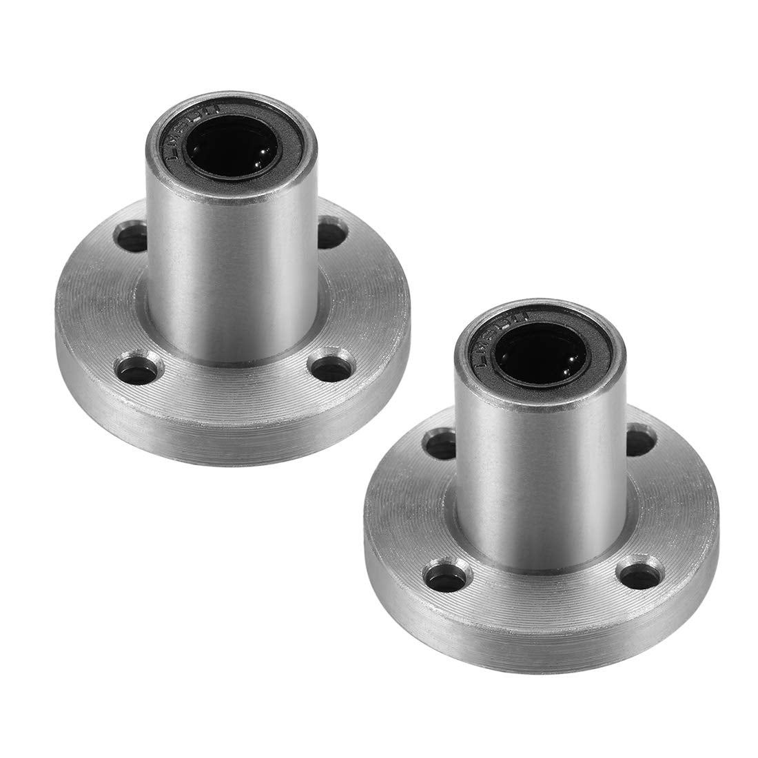 8mm Linear Ball Bearings LM8UU Round Flange, 8mm Bore, 15mm OD, 24mm Length (Pack of 2)