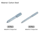 8pcs M6x60mm, 8pcs M8x50mm Hanger Bolt Double Headed Bolt for Furniture