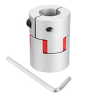 D40 L55 15mm to 20mm Flexible Plum Shaft Coupling Aluminum Motor Connector Flexible Spider Coupler for 3D Printer CNC Machine and Servo Stepper Motor (Silver Tone/Red)