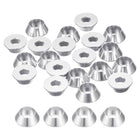 M5 Cone Cup Countersunk Washers, 30 Pcs Anodized Aluminum Gaskets Cup Head Washer Gasket, Cup Screw Counterbore Gasket for Mechanical Accessories Parts, Silver