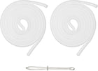 2pcs 53inch Drawstring Cords Replacement Drawstring Hoodie String Sewing Tool with Easy Threader for Hoodie Sweatpants Jackets Pants Hats Coats Bags, White