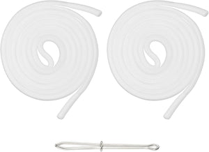 2pcs 53inch Drawstring Cords Replacement Drawstring Hoodie String Sewing Tool with Easy Threader for Hoodie Sweatpants Jackets Pants Hats Coats Bags, White