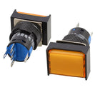 Rectangle Cap AC 110V 5A SPDT 5 Pins Push Button Switch, Orange