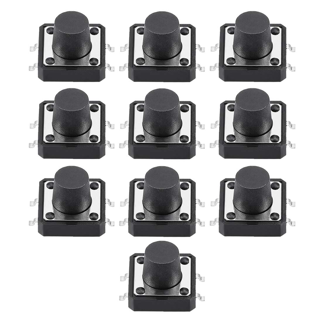 12x12x9mm Momentary Panel PCB Surface Mounted Devices SMT Mount 4 Pins Push Button SPST Tactile Tact Switch 10PCS