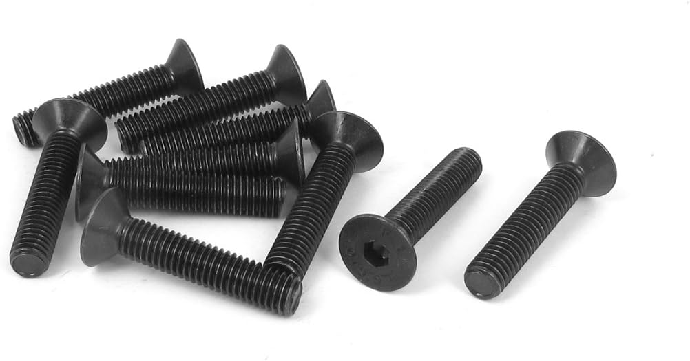 M8 x 40mm Metric Hex Socket Countersunk Head Screw Bolts Black 10PCS