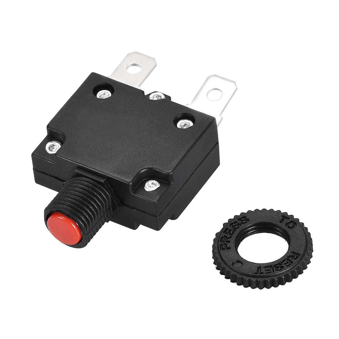 Thermal Circuit Breaker 20 Amp Push Button Reset Overload Protector 125/250V AC 32V DC with Quick Connect Terminal 3 Pcs