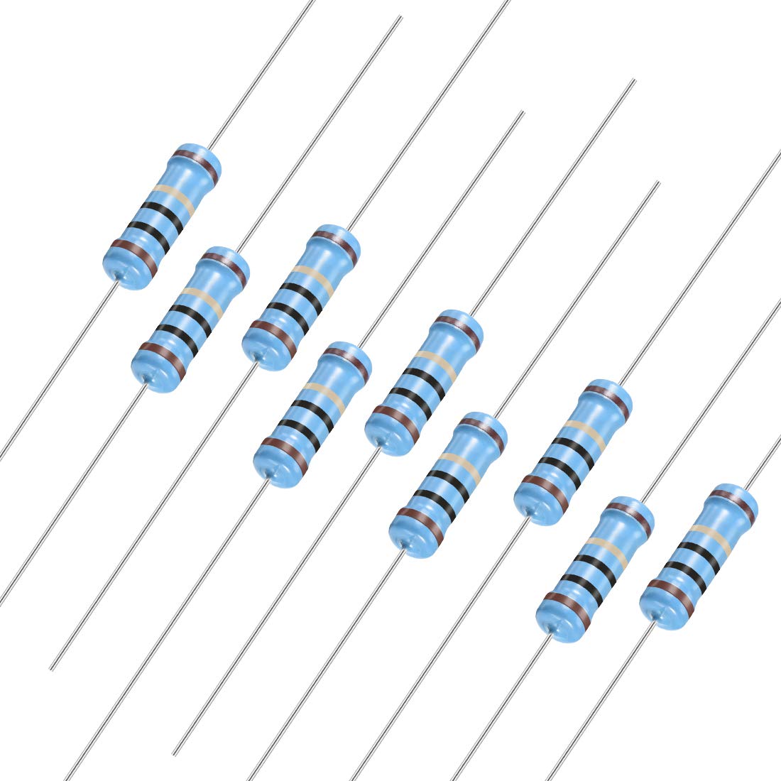 100Pcs 10 Ohm Resistor, 3W 1% Tolerance Metal Film Resistors, Lead, 5 Bands for DIY Electronic Projects and Experiments