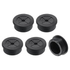 5 Pcs Cable Cord Grommet, 1 1/8" Inch (28mm) Desk Grommet Flexible Rubber Grommets Wire Hole Cover Pass Through for Office Computer Desk Wire Organizer, Black