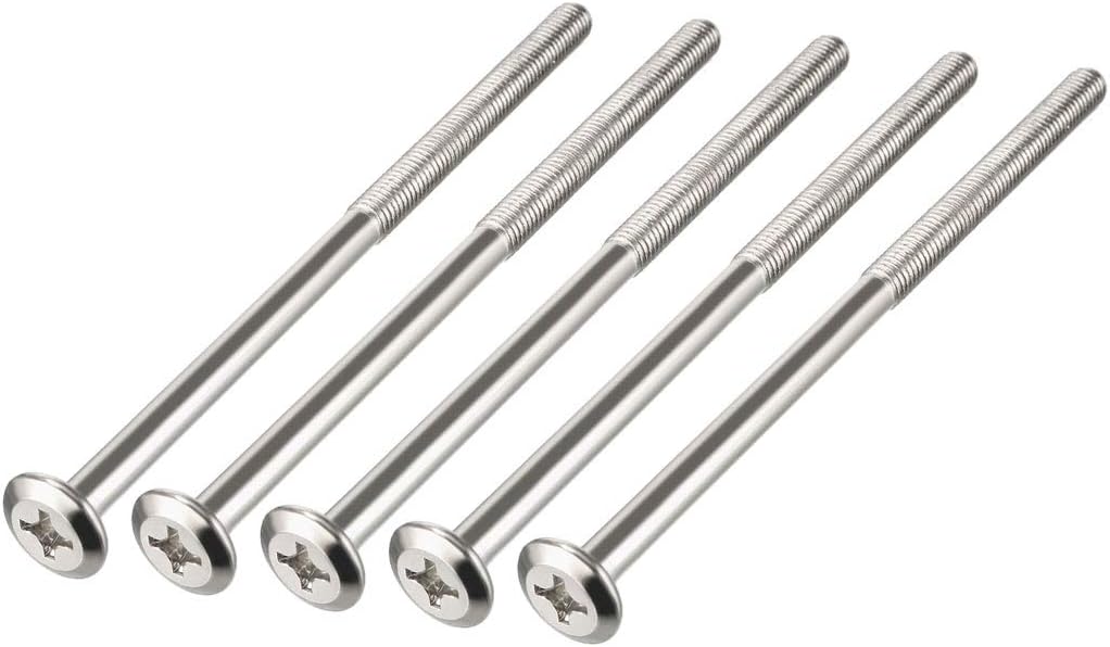 M6x120mm Phillips Head Screws Furniture Bolts 58mm Thread Length 5pcs
