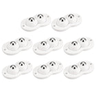 8Pcs Self Adhesive Caster Wheels, Mini Swivel Sticky Universal Pulley for Bin Bottom, Trash Can, Storage Box, Furniture (White)