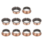 10Pcs Flanged Sleeve Bearings, 25mm Bore x 28mm OD x 12mm Length x 35mm, Sintered Bronze Wrapped Oilless Bushings