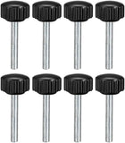 M4 x 30mm Metric Male Thread Knurled Clamping Knobs Grip Thumb Screw on Type Hand Clamping Handle Bolt with Plastic Knobs Black 8 Pcs