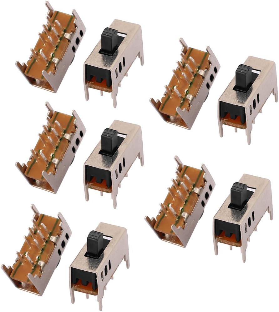 20Pcs 3 Position 8P 2P3T Panel Mount Mini Slide Switch Latching Power Switch