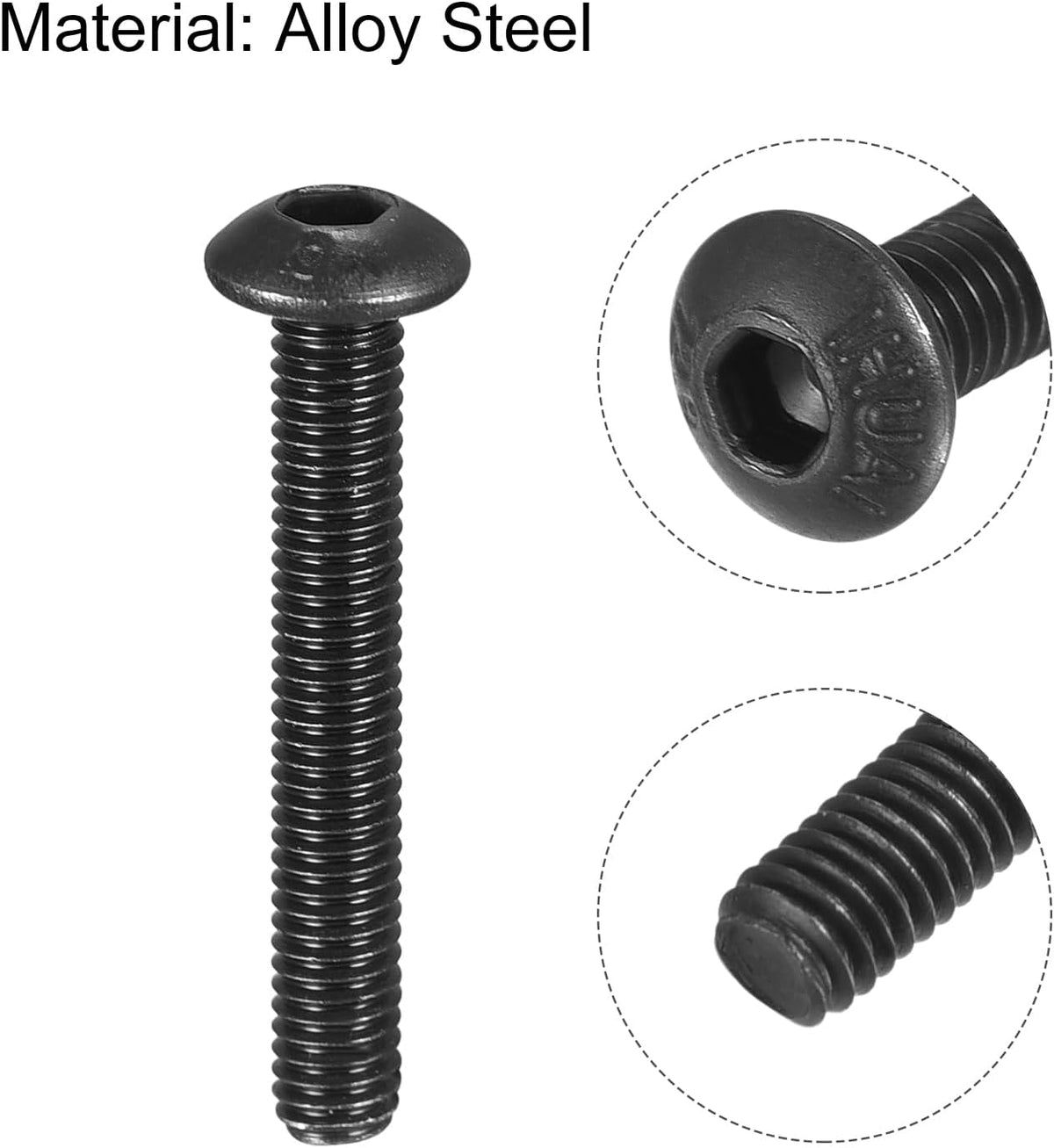 M3x6mm Sechskantschraubenkopf Mutter Schrauben Legierung Stahl 100Stück