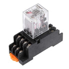 Electromagnetic Power Relay, HH54P AC 12V Coil DPDT 14 Pins Red Light Electromagnetic Power Relay + Socket