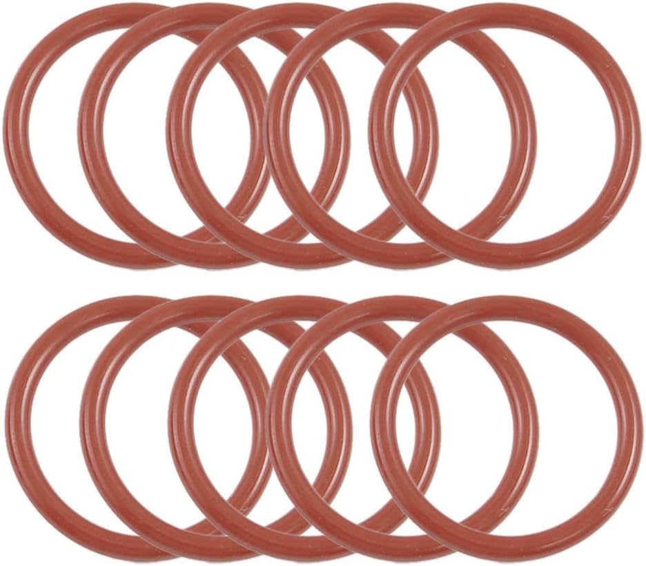 10 Pcs 25mm OD 20mm Inside Dia 2.5mm Thickness Silicone O Rings Oil Seals Gasket Dark Red