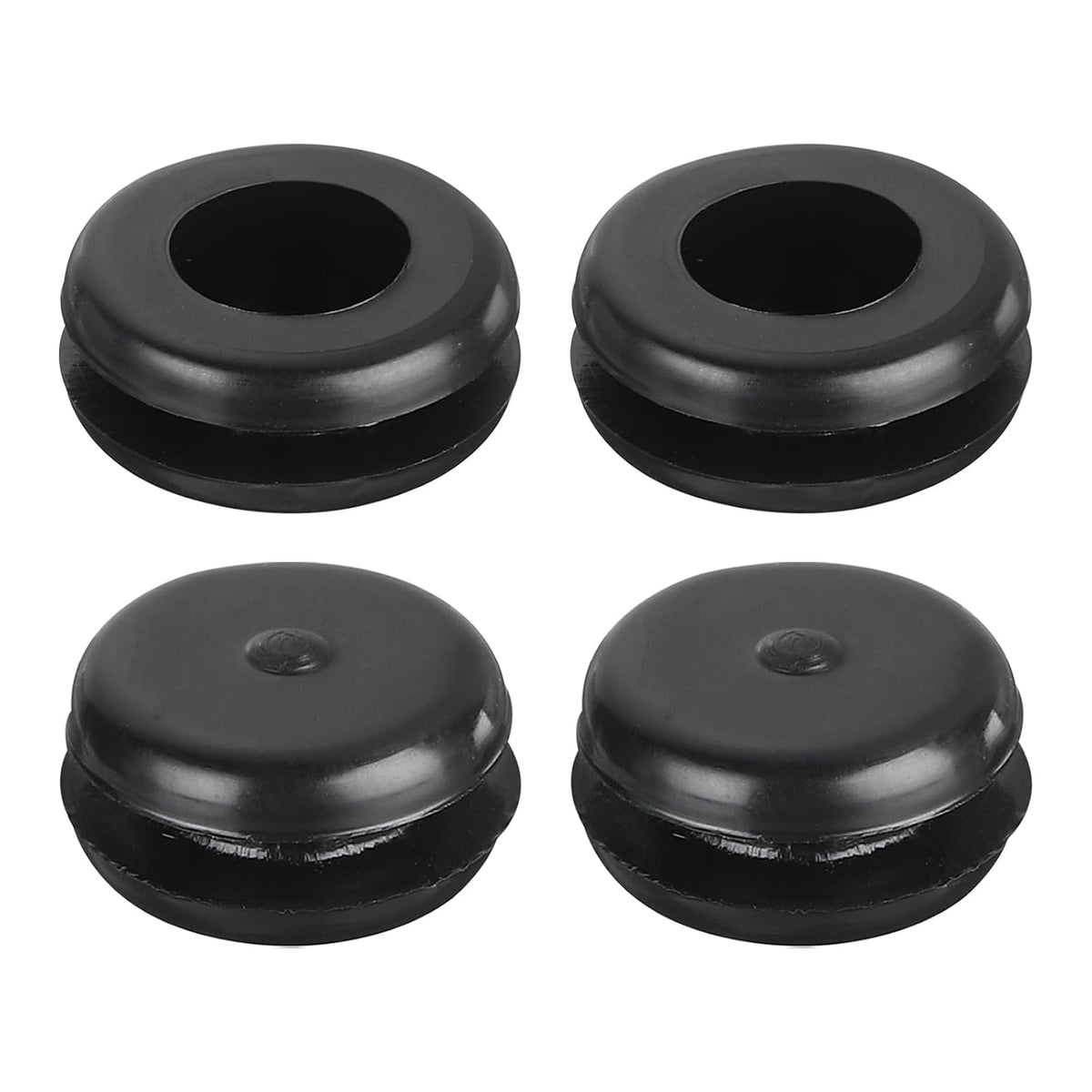60Pcs Rubber Grommets 3/8" (10mm) Drill Hole, 1/4" (8mm) ID Double Sided Hole Plugs Ring Gasket for Firewall Cable Wire Protecting, Black