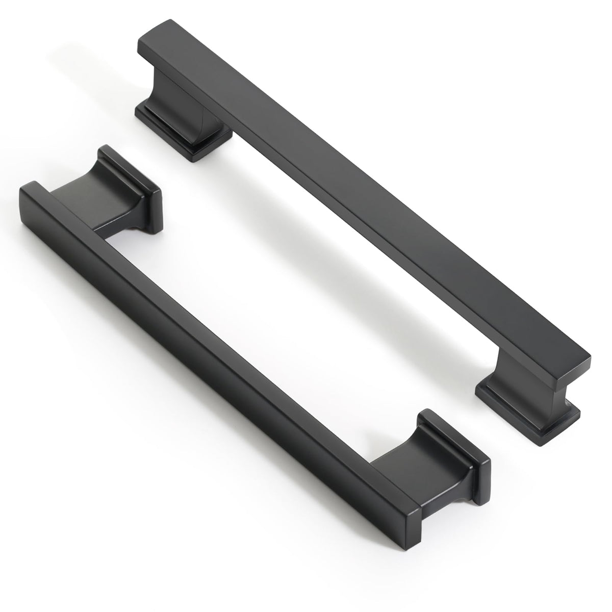 LinkMejor Matte Black Kitchen Square Cabinet Handles 5 Inch 10 Pack