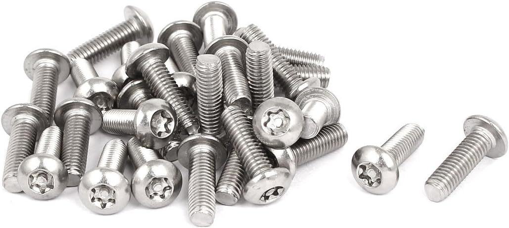 M5x16mm 304 Stainless Steel Button Head Hexagon Torx Security Tamper Proof Screws 30pcs